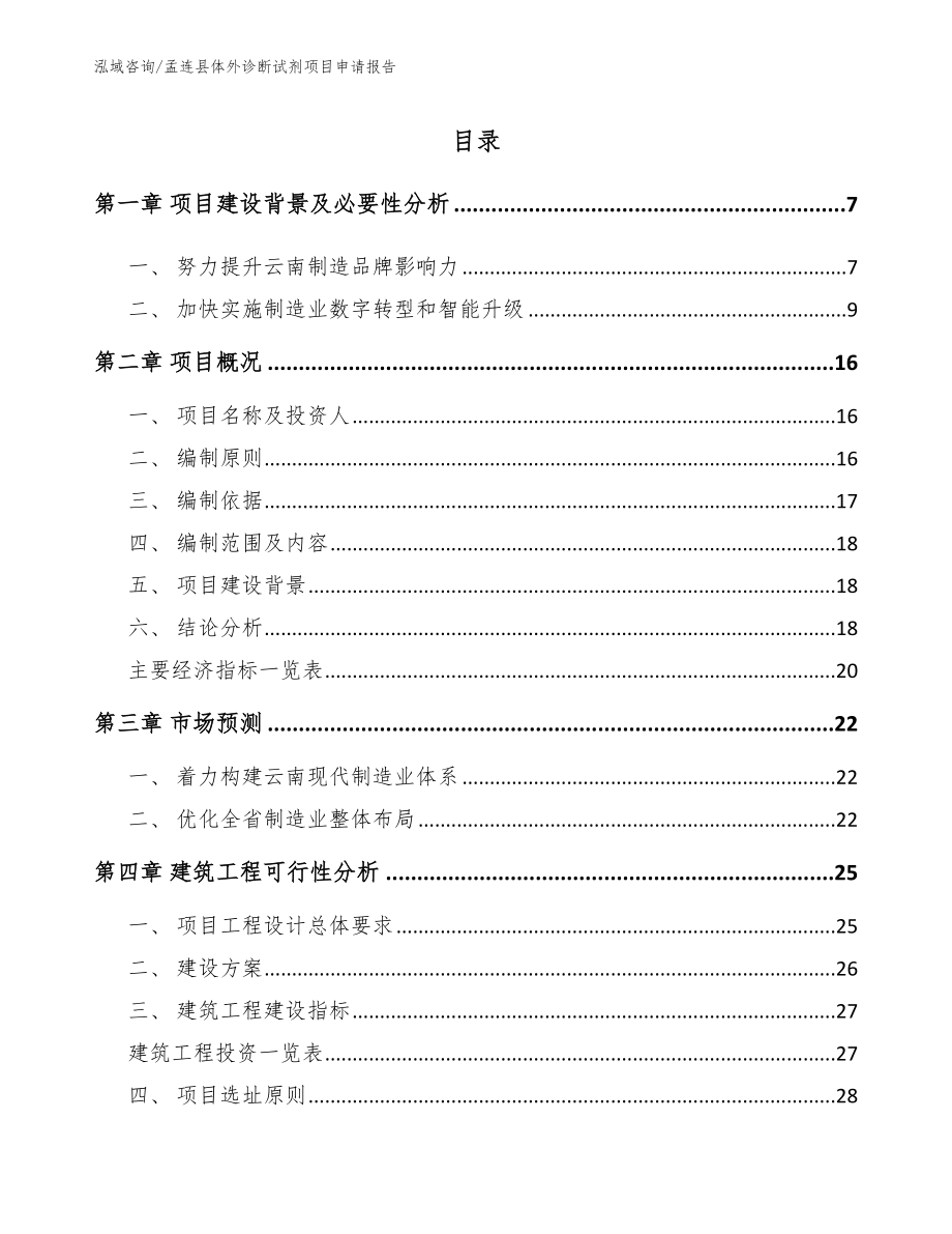 孟连县体外诊断试剂项目申请报告（范文）_第2页