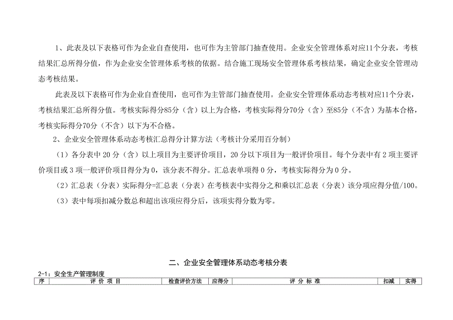 建筑施工企业安全管理体系动态考核标准_第2页