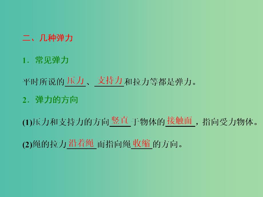 山东省专用2018-2019学年高中物理第三章相互作用第2节弹力课件新人教版必修1 .ppt_第4页