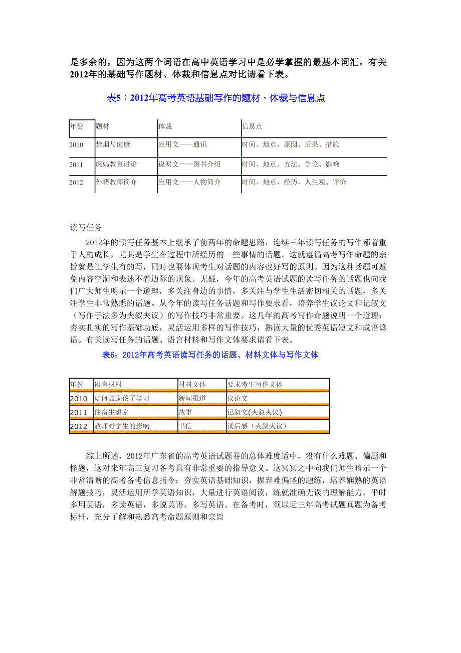 2012年广东高考英语试题卷分析.doc_第4页