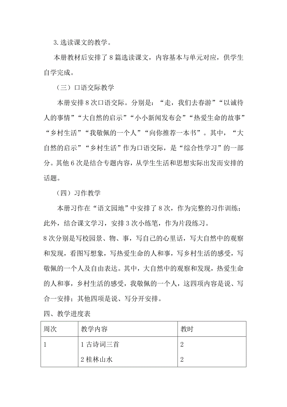 人教版语文四年级下册语文教学计划及进度表.doc_第4页