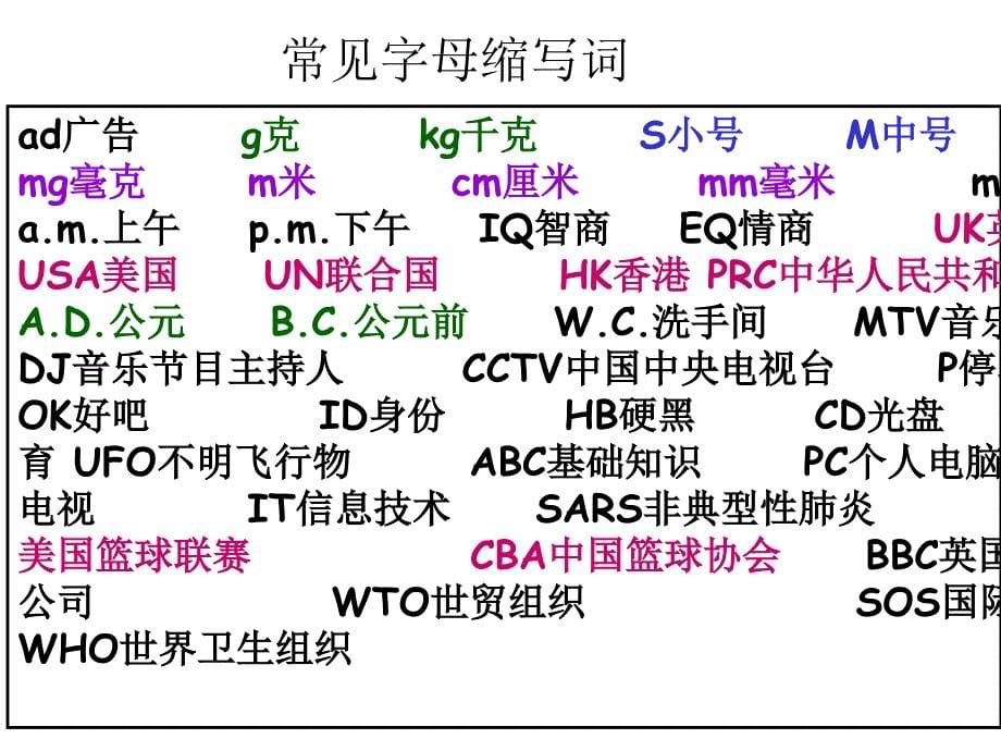 人教版新目标英语七年级上全册总复习课件_第5页