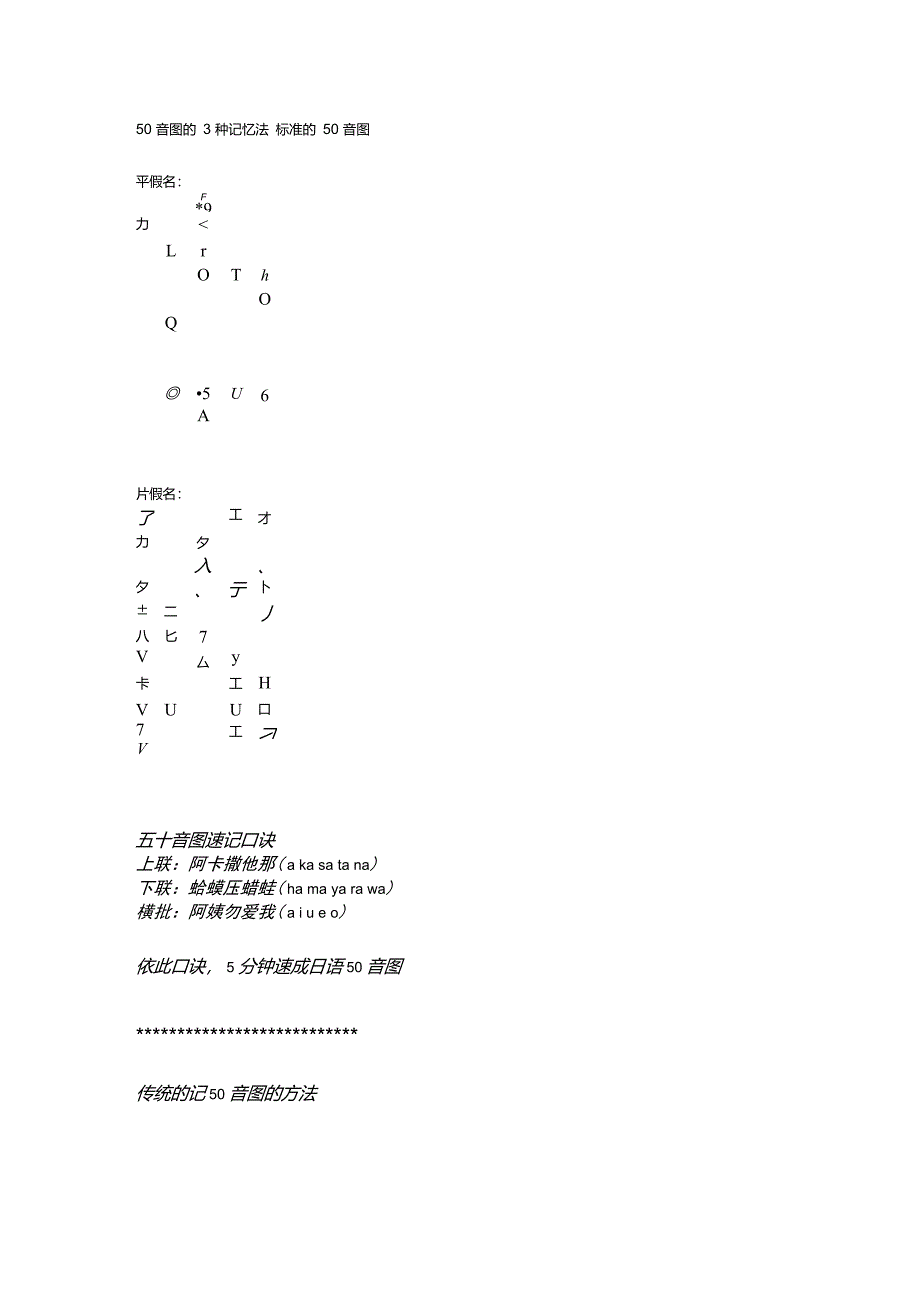 50音平假名片假名趣味记忆_第1页