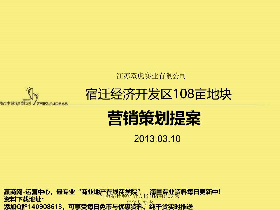 江苏宿迁经济开发区108亩地块营销策划提案课件_第1页