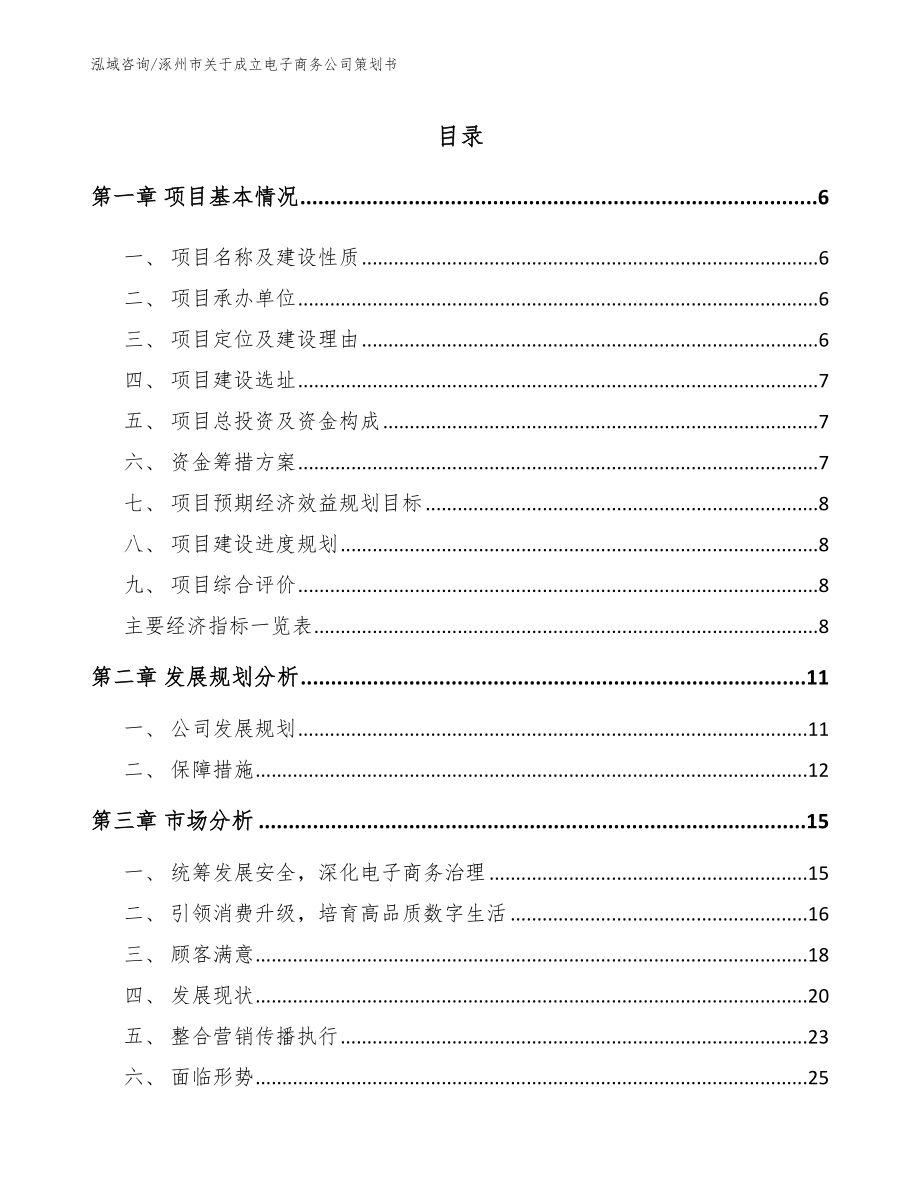 涿州市关于成立电子商务公司策划书（模板范文）_第1页