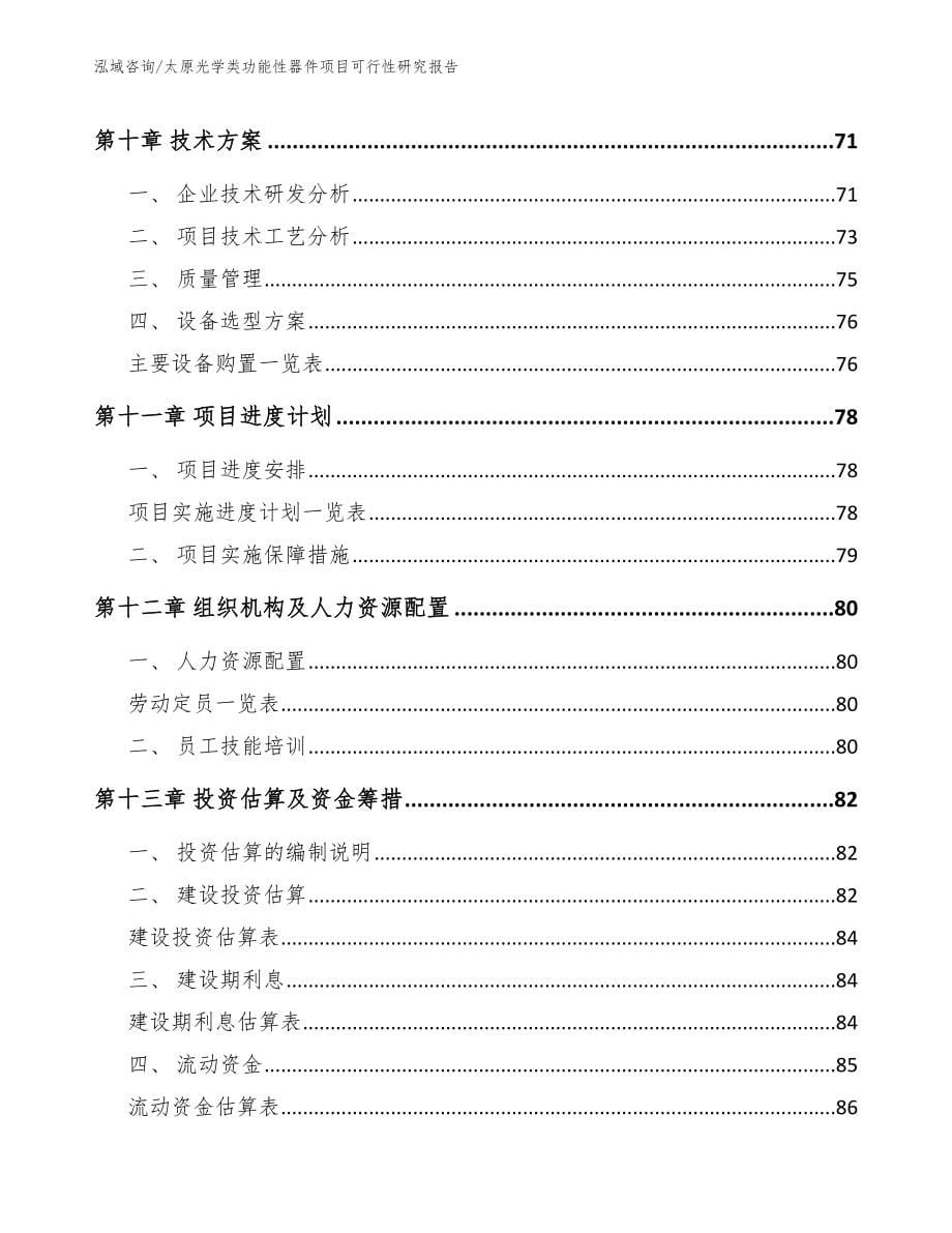 太原光学类功能性器件项目可行性研究报告（模板）_第5页