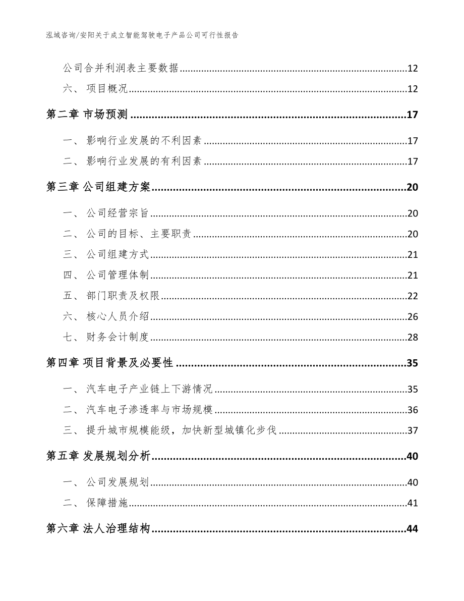 安阳关于成立智能驾驶电子产品公司可行性报告（模板）_第4页