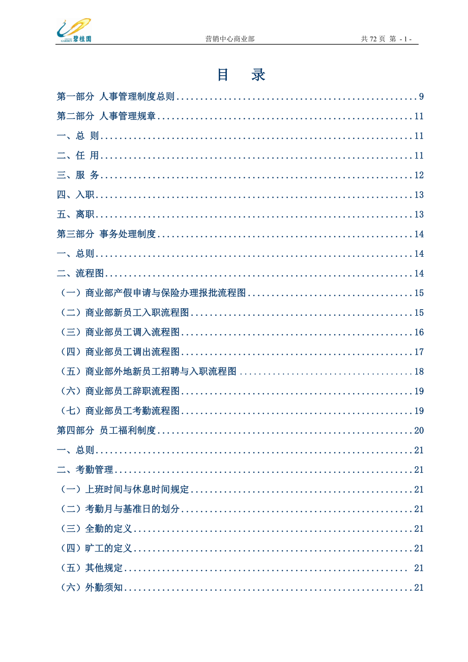 碧桂园商业部人事规章制度大全.doc_第1页
