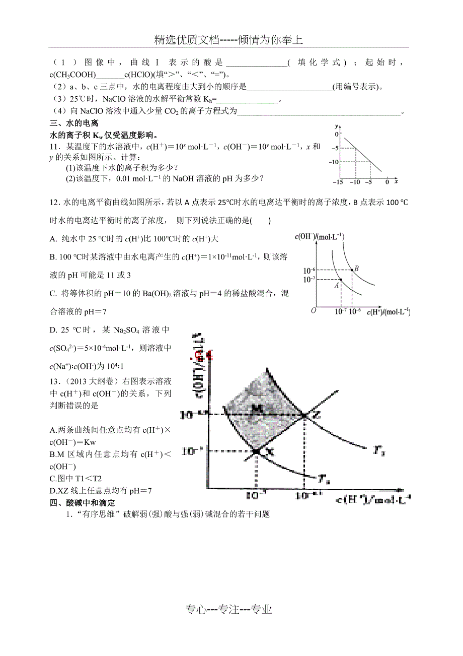 溶液中的离子平衡图像题选编_第3页