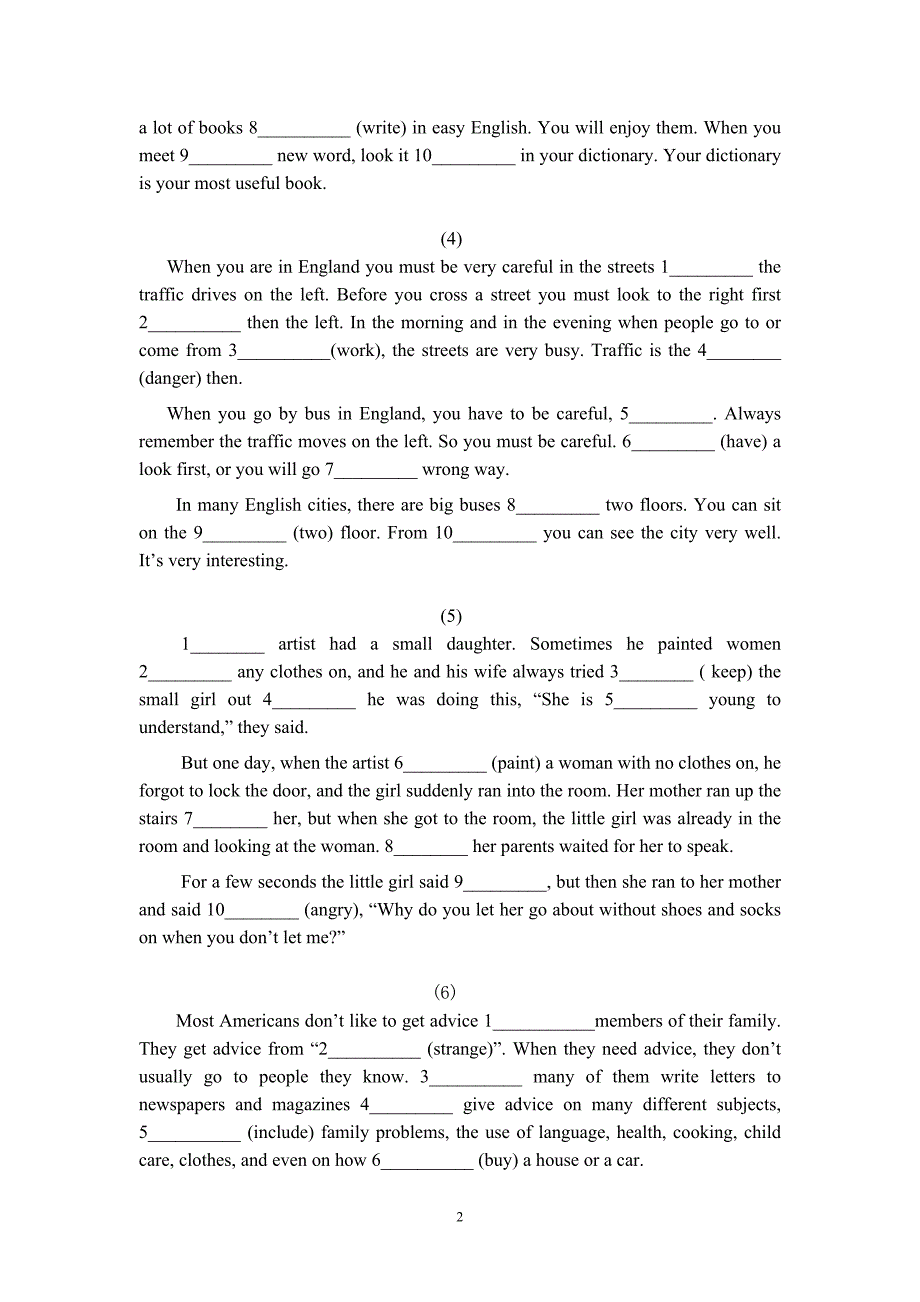 高考语法填空练习40篇_第2页