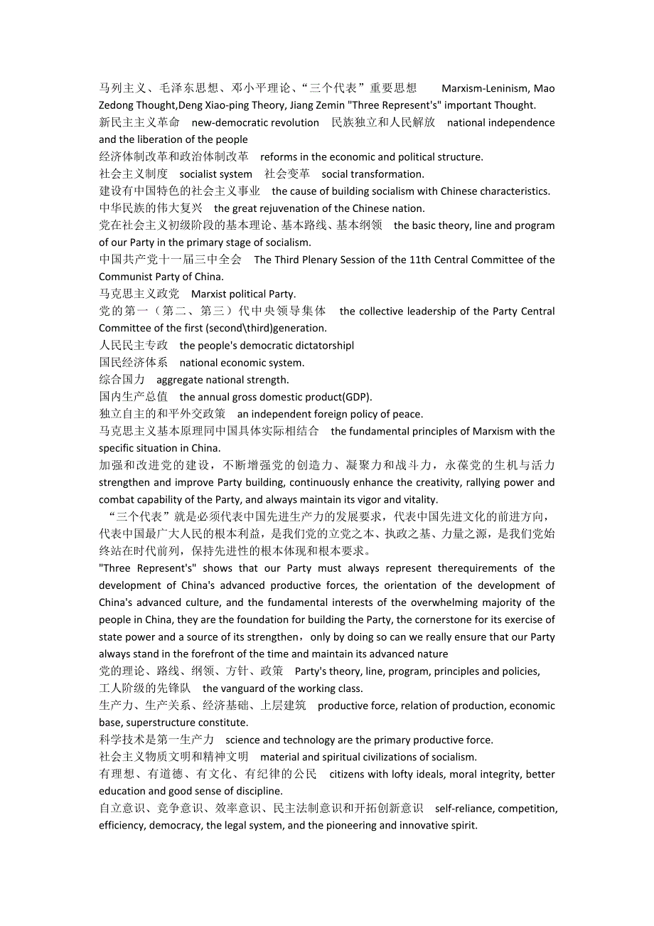 常用政治经济术语大全_第1页