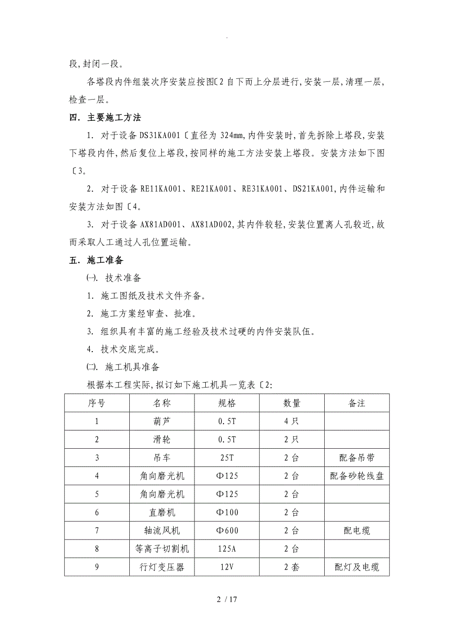 设备内件安装方案说明_第2页