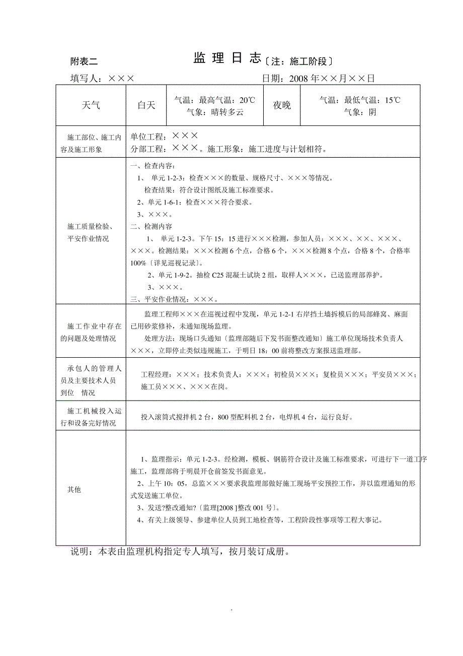 监理日志范本00138_第2页