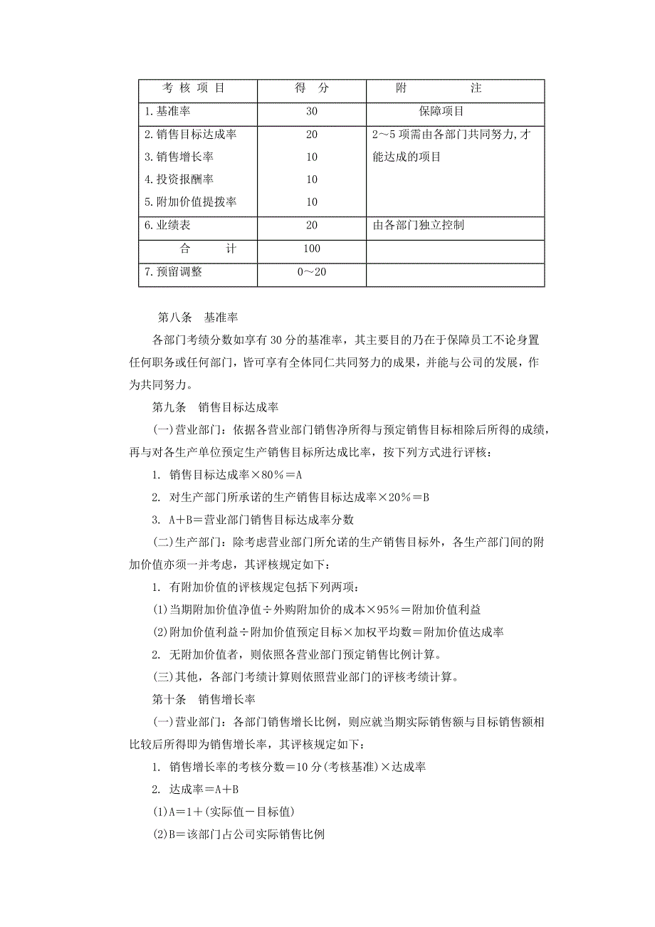 (应用文书范本)家电制造业绩效奖金_第2页