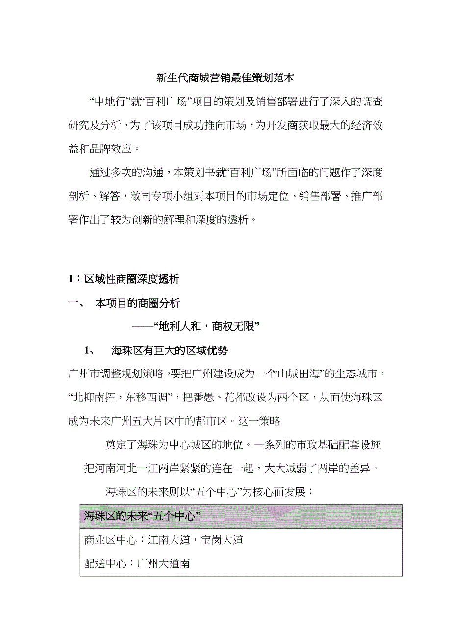 新生代商城营销最佳策划范本_第1页