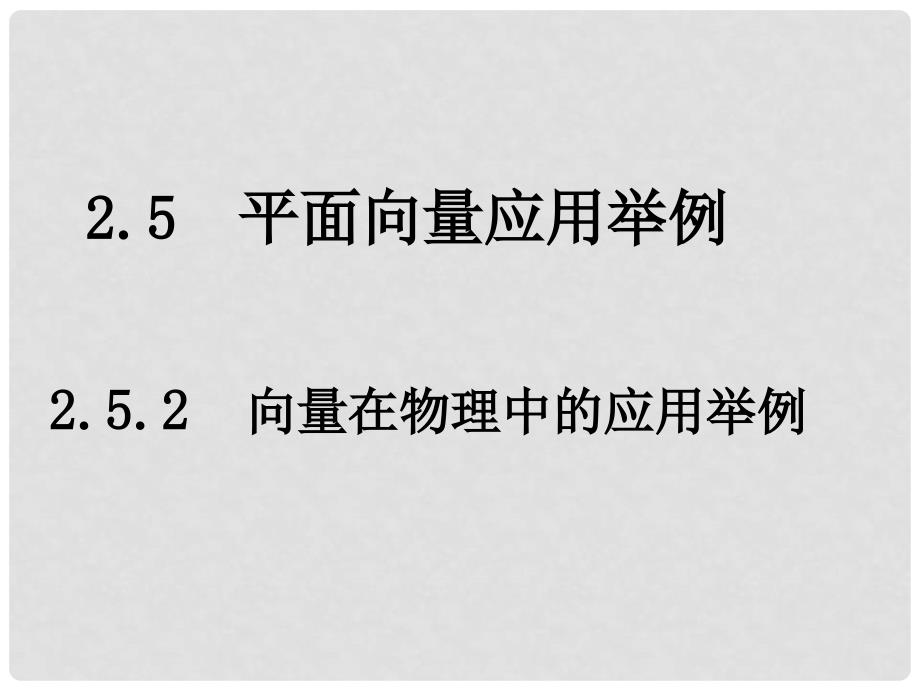 0611高一数学（2.5.2向量在物理中的应用举例）_第1页