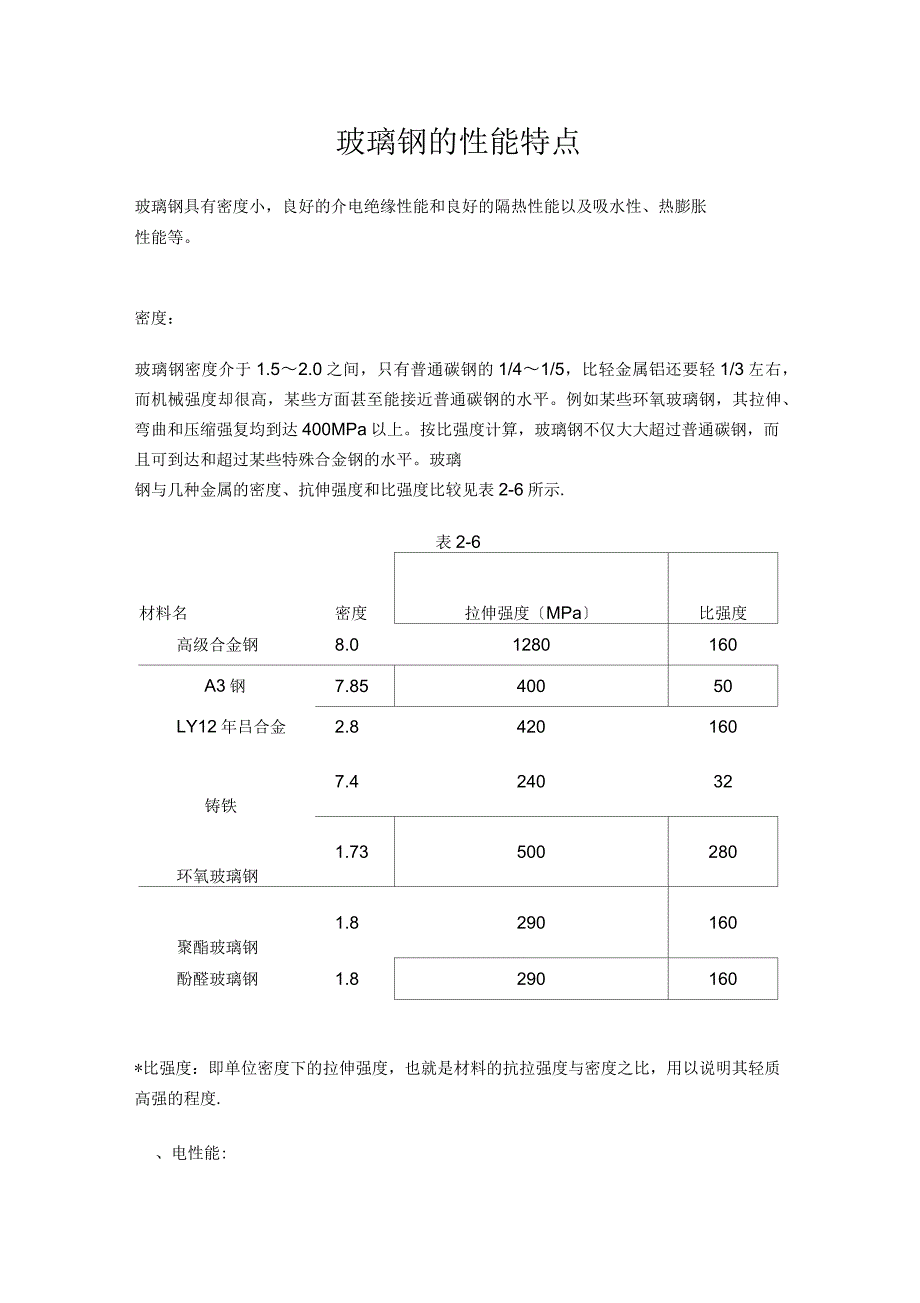 玻璃钢的参数性能_第1页