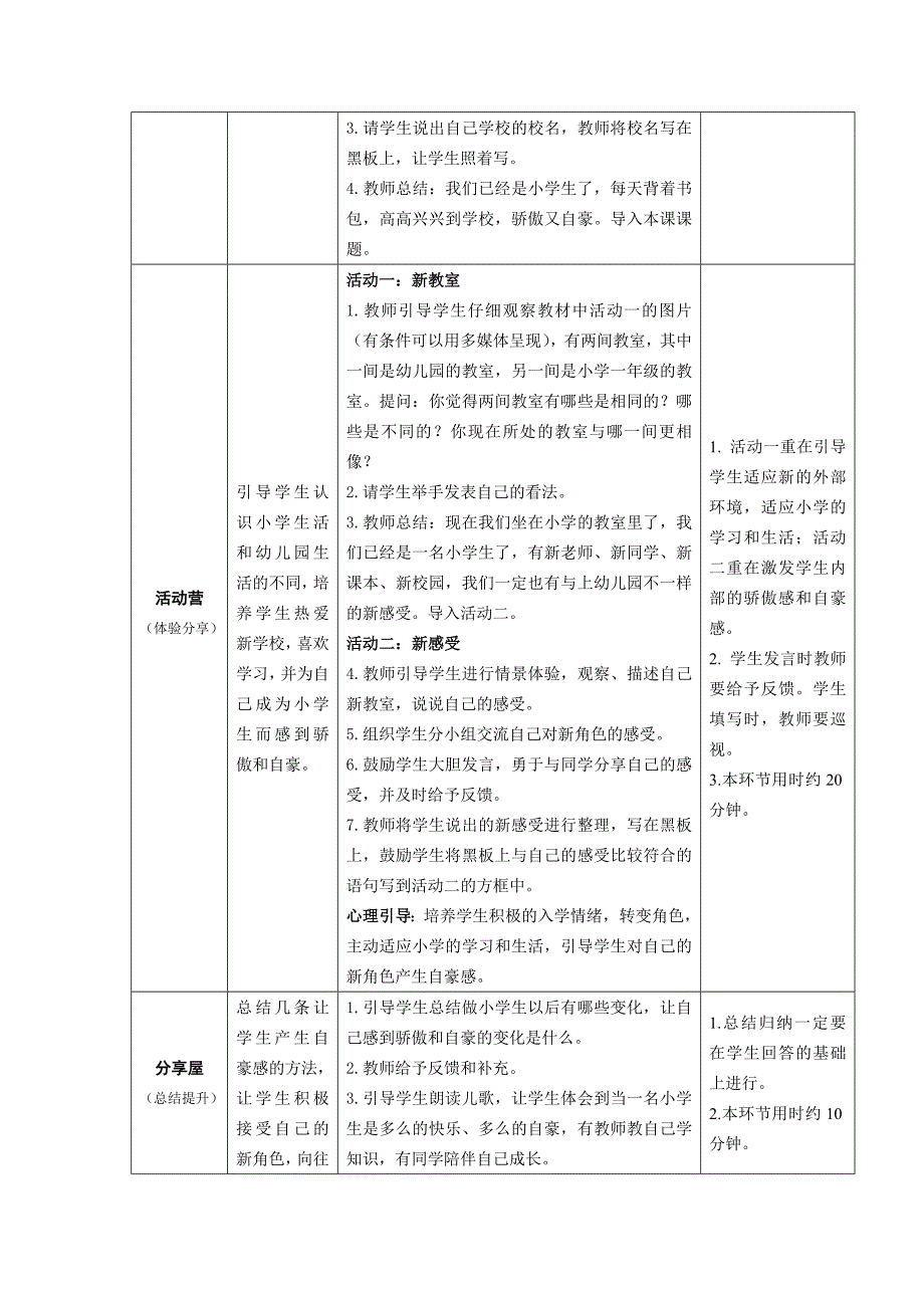 一年级全册心理健康教案_第2页