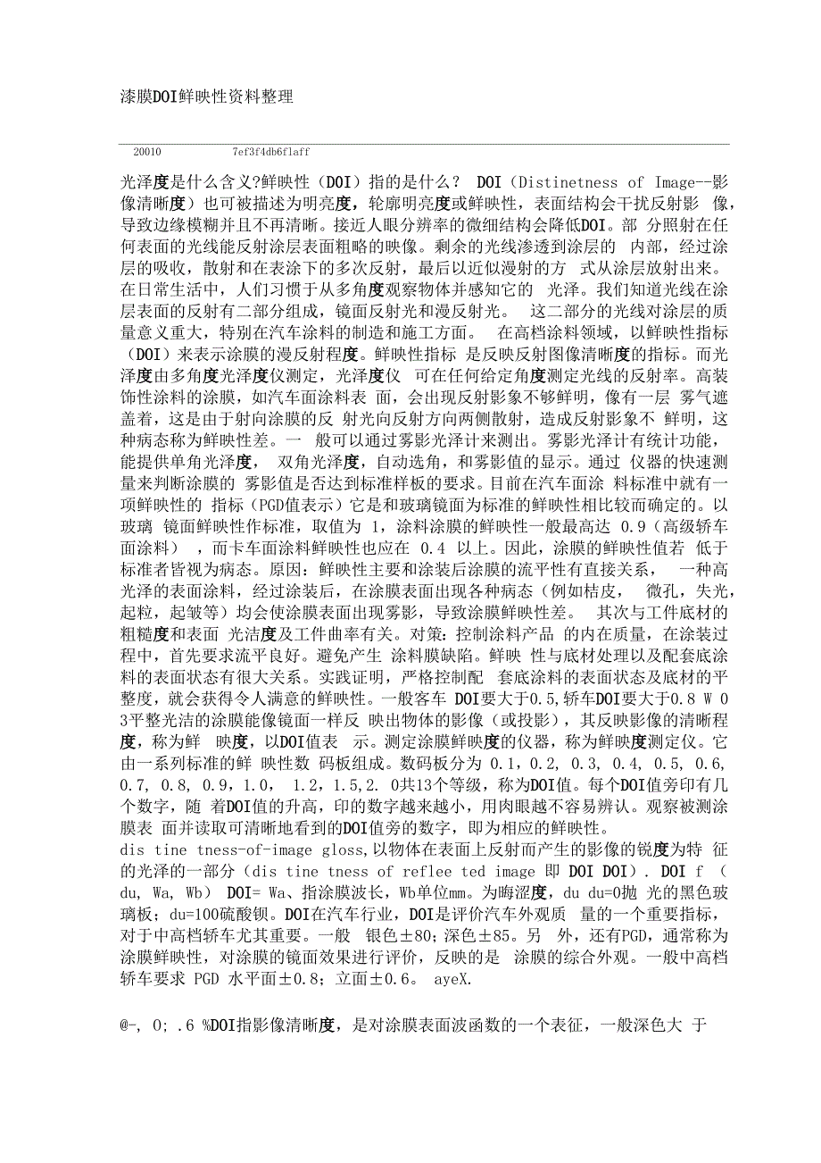 漆膜DOI鲜映性资料整理_第1页