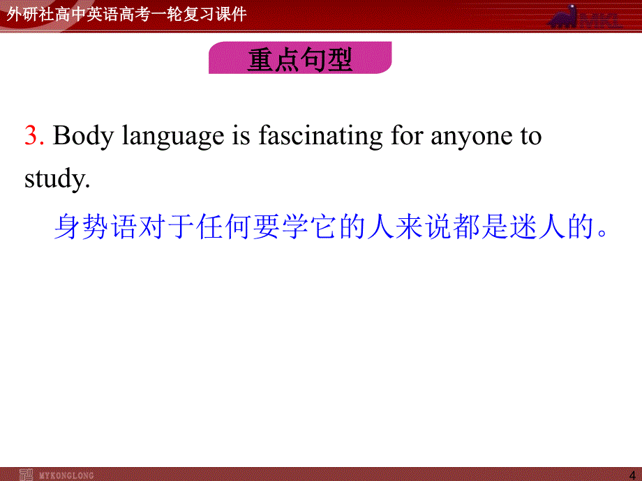 外研版高中英语一轮复习精品：必修4 M3 Body Language and Non-verbal Communication课件_第4页