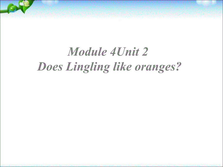 三年级下册英语课件-Module4-Unit2-Does-Lingling-like-oranges｜外研社--教学提纲_第4页