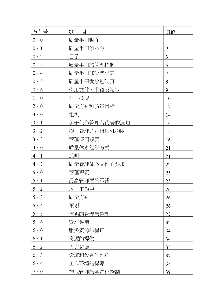 物业公司质量管理手册_第2页