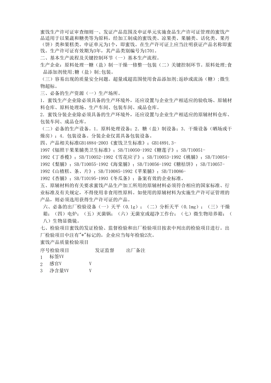 蜜饯生产许可证审查细则_第1页