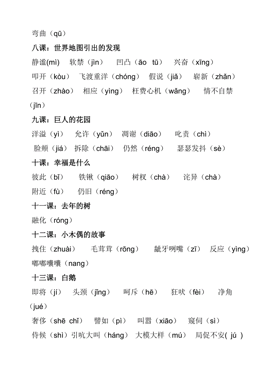 小学语文四上易错字音_第2页