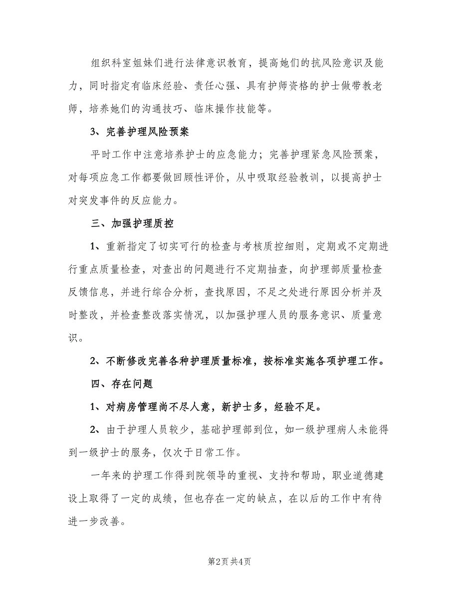 2023年急诊科护士个人工作总结（二篇）_第2页