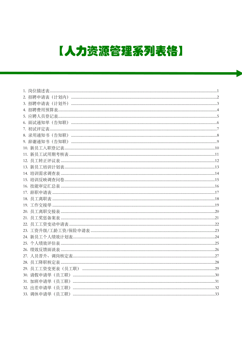 人力资源管理系列表格0520.doc_第1页