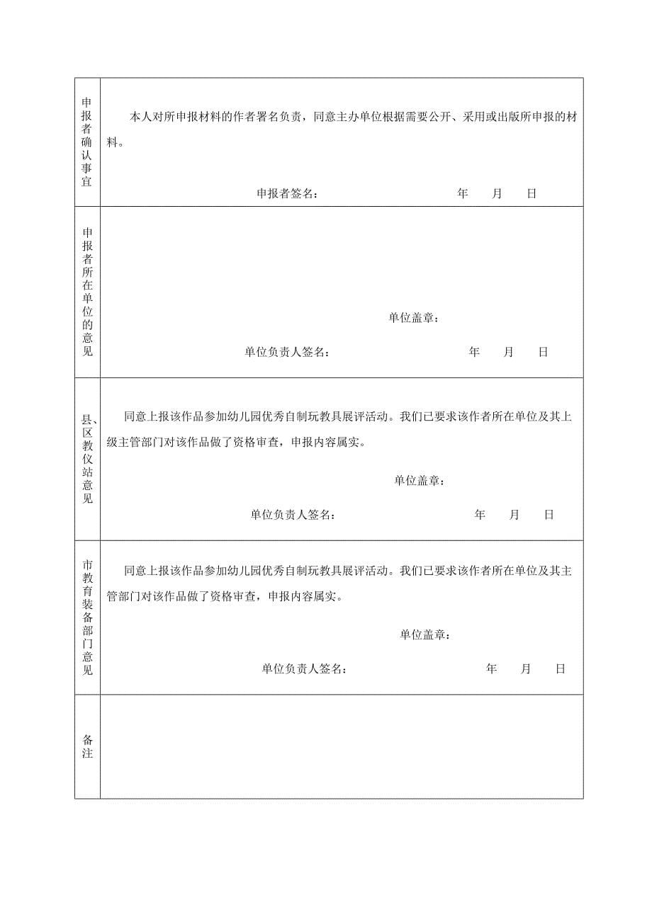 内江市幼儿园优秀自制教玩具参评作品申报表_第5页