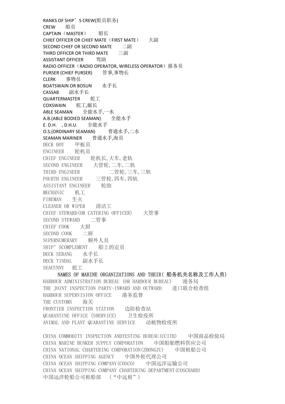 海运专有名词中英文对照表.docx_第1页