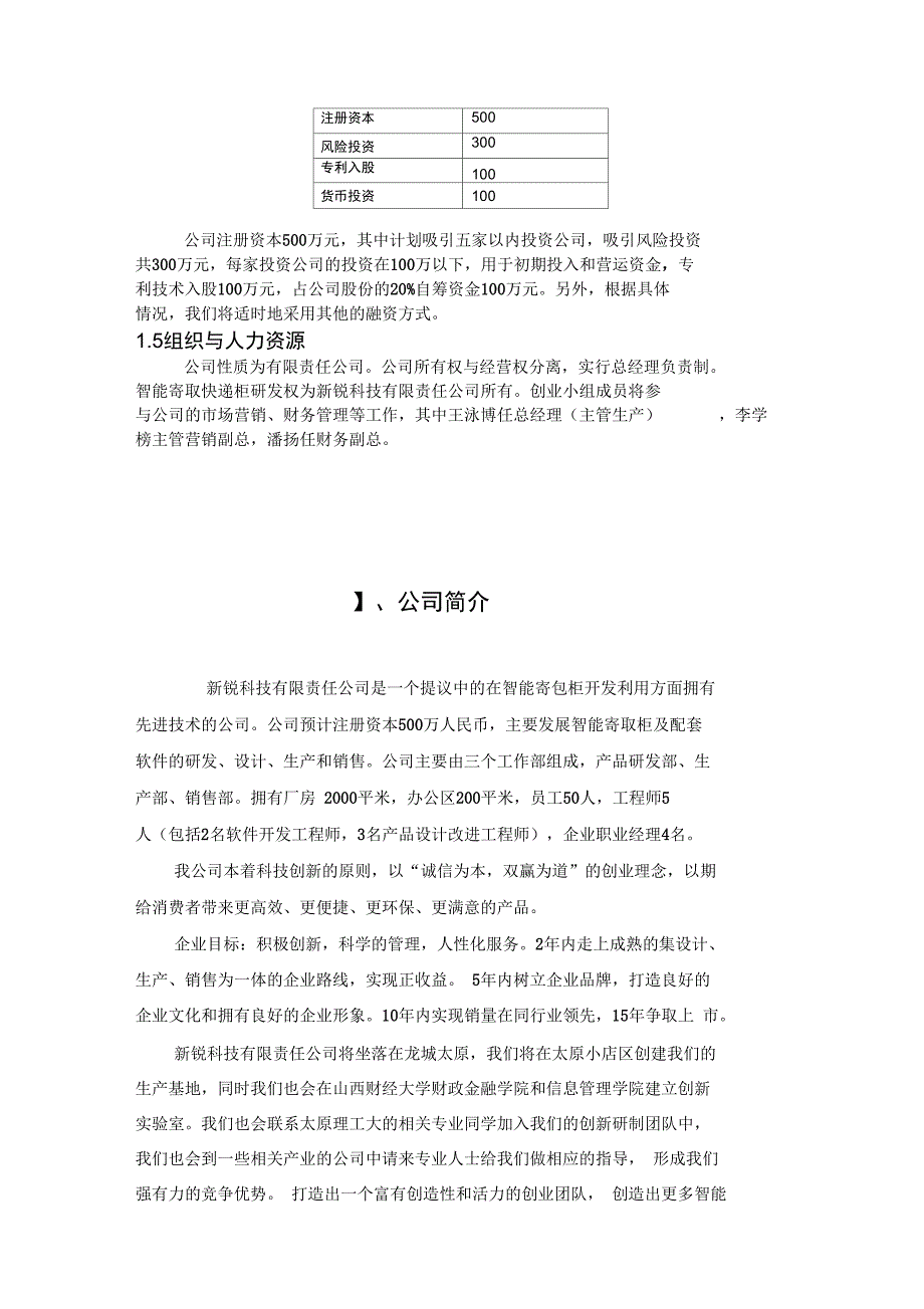 新锐科技有限责任公司项目创业计划书_第2页