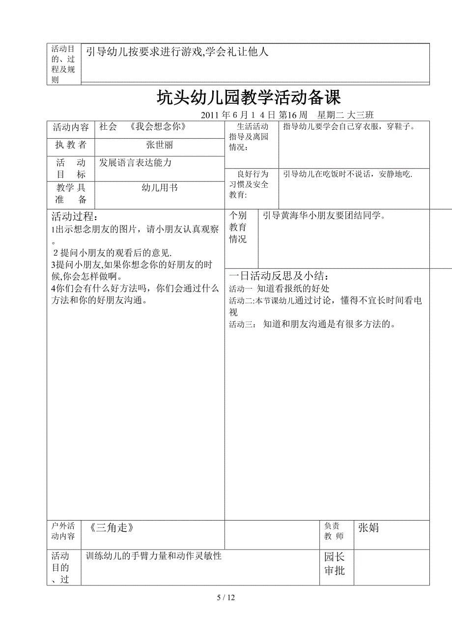 坑头幼儿园2011学年第二学期大三班备课-第16周_第5页