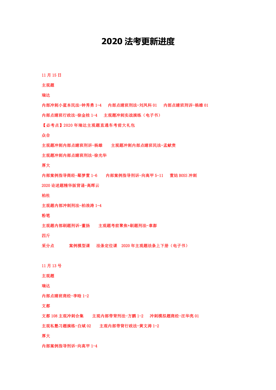 2020法考-更新进度.docx_第1页