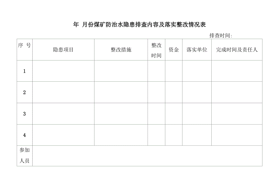 防治水表格、各种台账_第1页