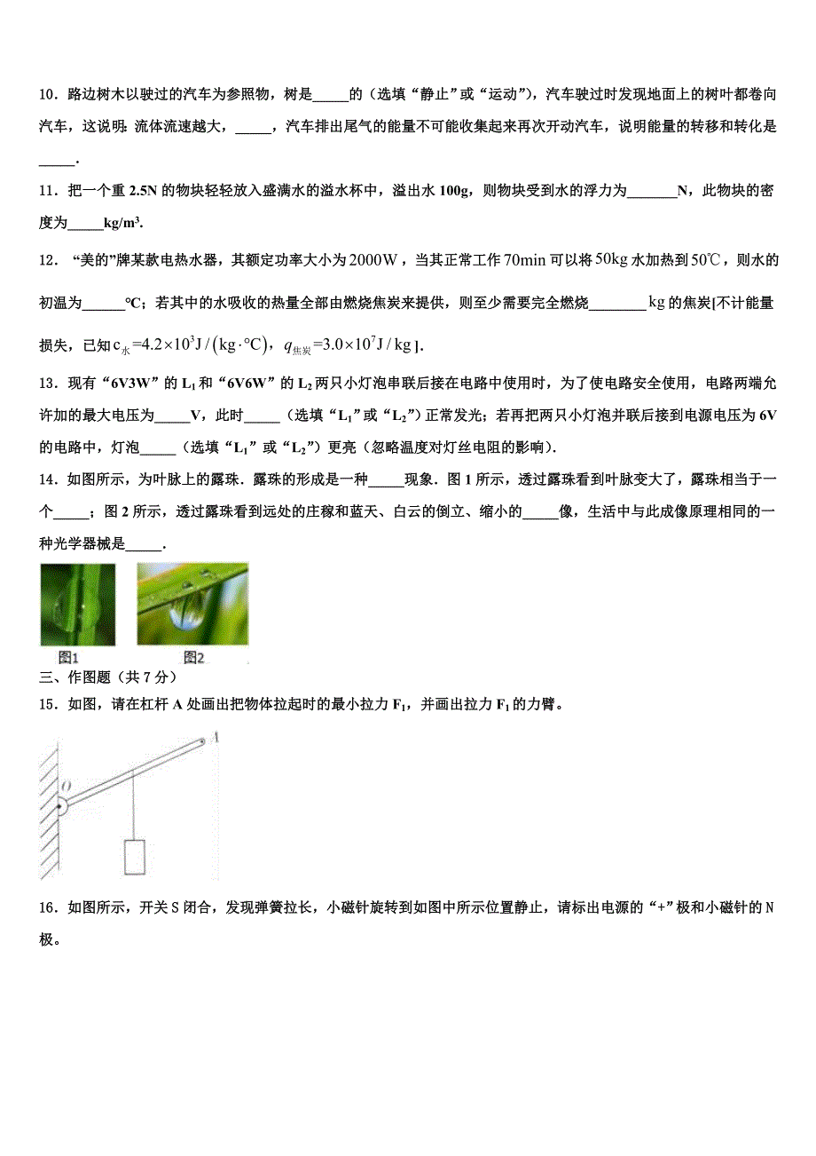 2023年湖北省黄冈市黄梅实验中学中考联考物理试题（含答案解析）.doc_第3页