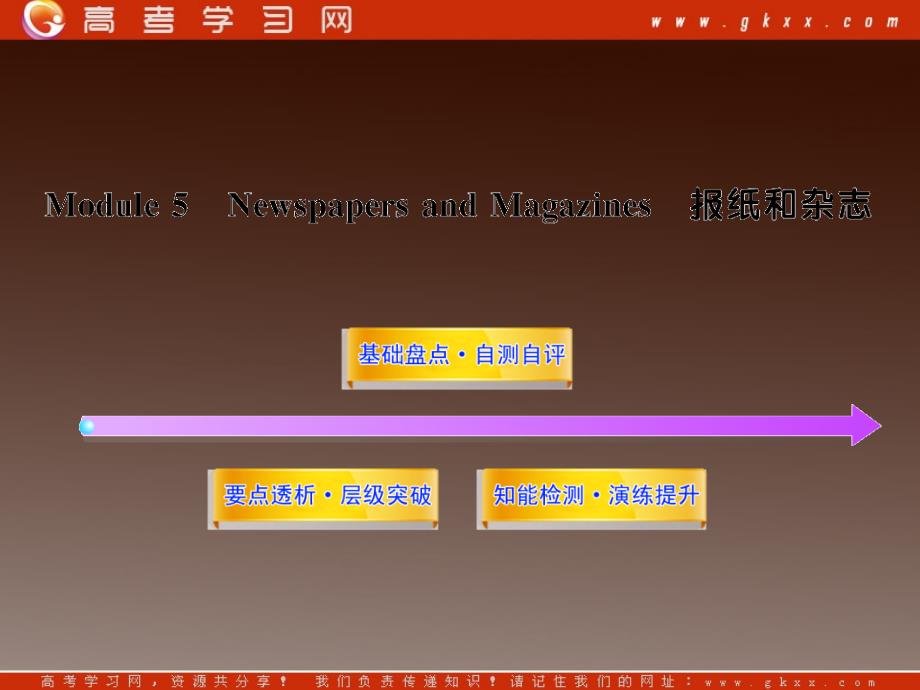 高一英语单元复习配套课件：Module5《Newspapers and Magazines》 （外研版必修2）_第1页