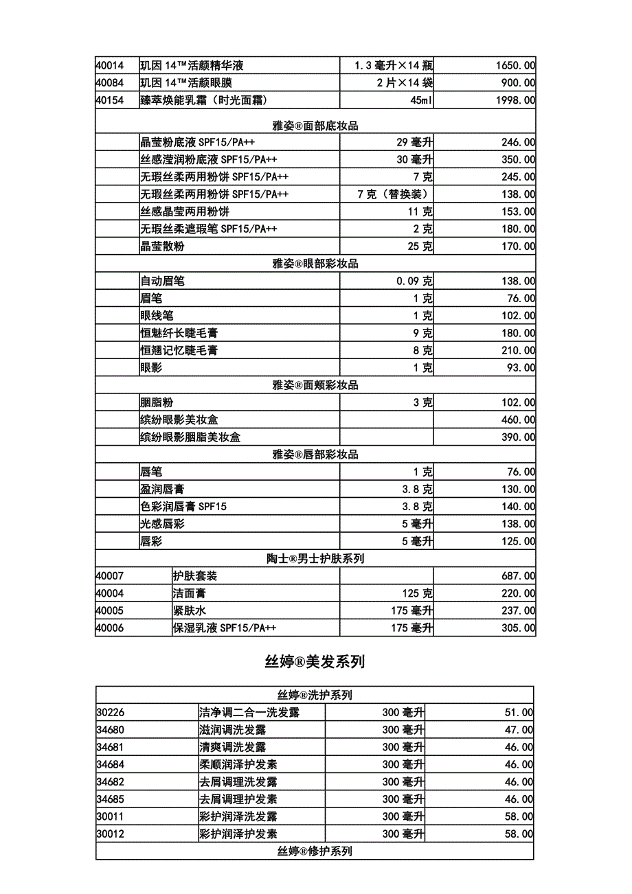 中国安利产品最新价格表_第3页
