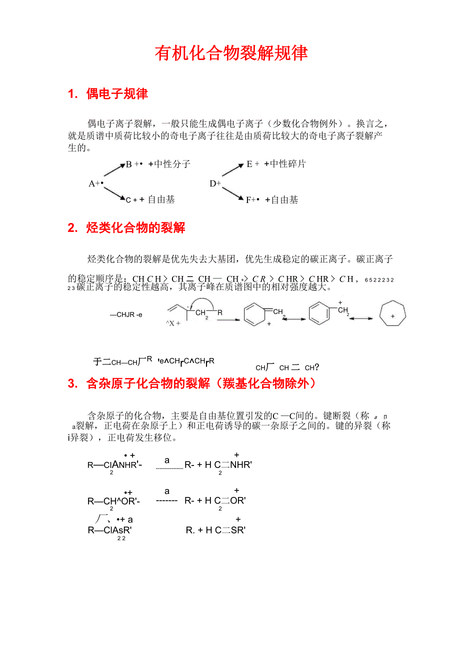 有机质谱裂解规律(8)_第1页