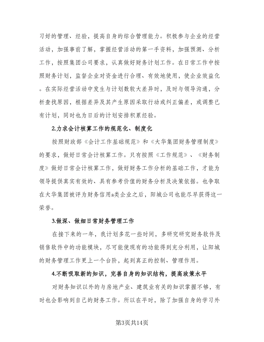 2023财务工作计划标准模板（四篇）_第3页