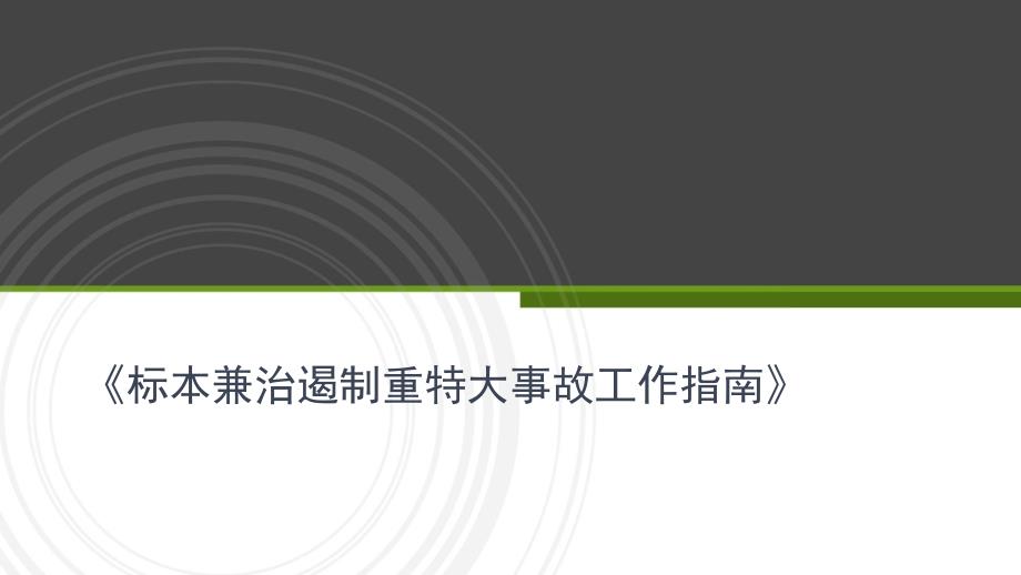 《标本兼治遏制重特大事故工作指南》培训_第1页