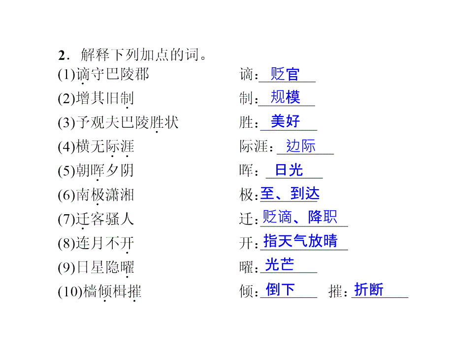 人教版语文九年级上册同步课件专项复习课内古诗文基础训练_第3页