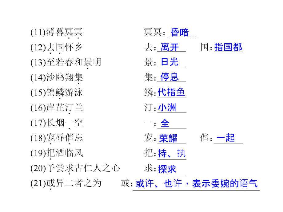 人教版语文九年级上册同步课件专项复习课内古诗文基础训练_第4页