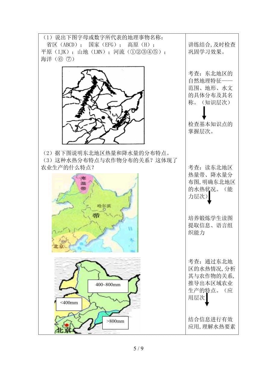 最新鲁教版必修三《农业与区域可持续发展——以东北地区为例》教案.doc_第5页