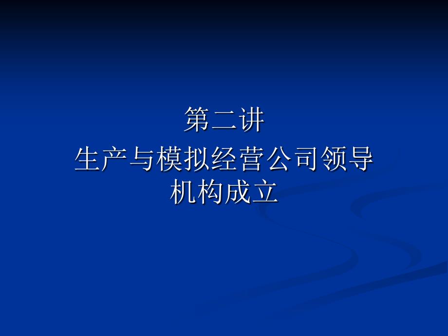 教学课件第二讲生产与模拟经营公司领导机构成立_第1页