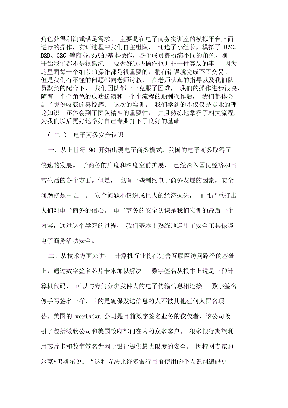 电子商务实训实习报告范文_第2页