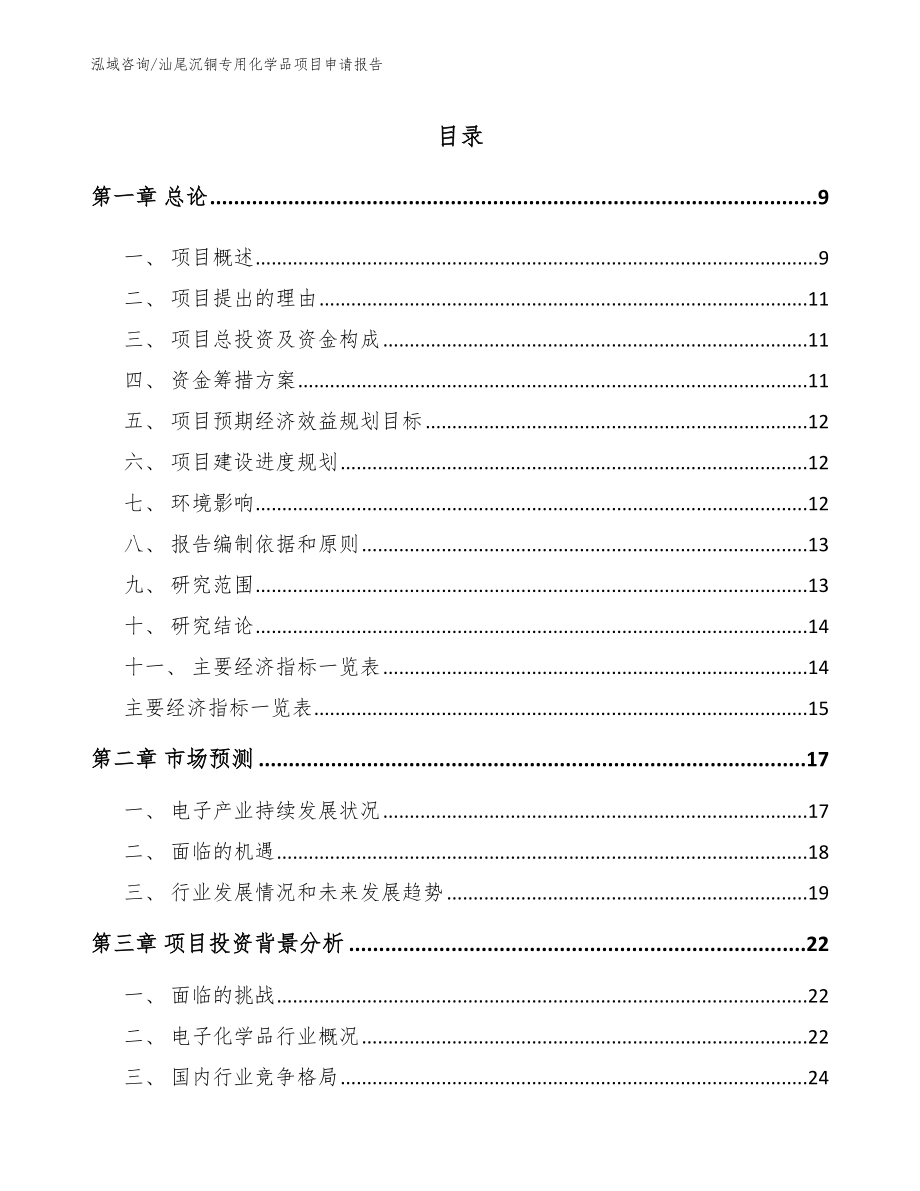 汕尾沉铜专用化学品项目申请报告【模板范本】_第2页