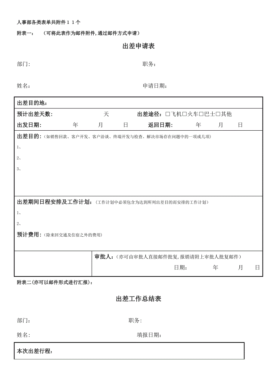 人事部各类表单_第1页