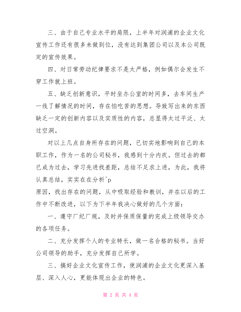 2022年公司董事秘书上半年工作总结_第2页